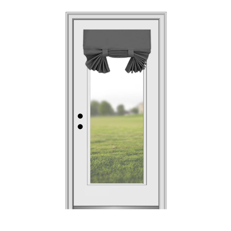 YSYY 100% Blackout French Door Curtains, Wrinkle Free, Room Darkening, Blocks Light and Heat Through Glass. Drill-Free, Easy Installed Door Window Curtains. (Dark Grey,1 Panel, 26""x 80"") - Image 1